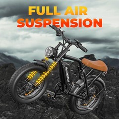 20″ Fat Tires Electric Bike Max 33MPH 750WH Electric Moped Style Bike Peak 1500W