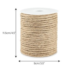Jute Rope 1/4 Inch, 100 Feet Natural Twine, Strong Hemp, Brown Thick 6mm Heav…