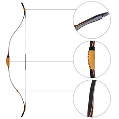 50″ Archery Traditional Recurve Bow Horsebow 30-50lbs Laminated Turkish Bow Hunt