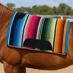 Western Saddle Pad 30×30 Multi Color Horse Tack Pad 1 Inch Fleece Bottom