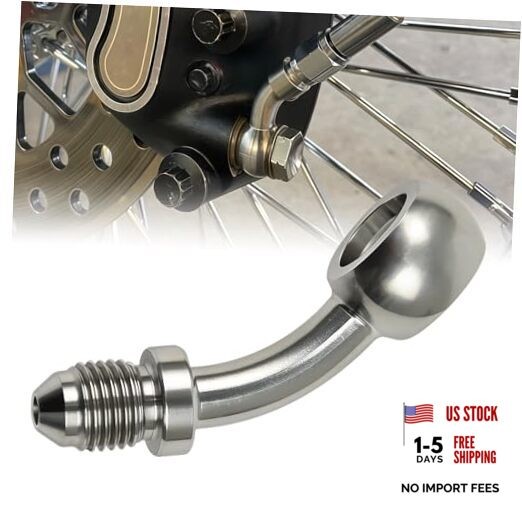 AN3 (3/8’‘) Male Banjo Fitting with 10mm Banjo Eye for AN3 PTFE Brake 45 Degree