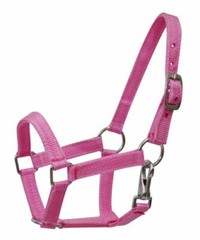 BLACK GREEN PINK PURPLE RED Nylon Adj Halter w Clip MINI Horse or PONY 5946