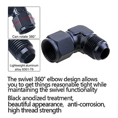 Female to Male Flare 90 Degree Swivel Hose Fitting Adapter Aluminium 8AN Normal