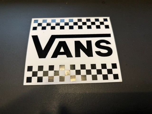 Vans Skateboard Sticker BLACK WHITE LOGO Genuine, 3.75″ x 3.25″