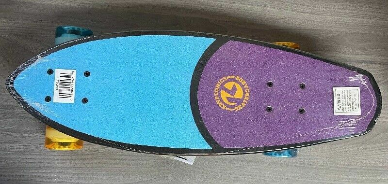 KRYPTONICS MINI FAT CRUISER CALIFORNIA 23″ SKATEBOARD, BLUE/PURPLE *NEW