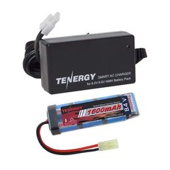 Tenergy 8.4V 1600mAh Flat NiMH Airsoft Battery Pack+8.4V-9.6V NiMH Smart Charger