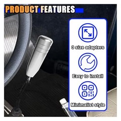 KITUREK 5″ Gear Shifter Knob, Universal Aluminum Alloy Car Weighted Gear Silver