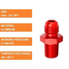 PCS 6AN Male Flare to 3/8″ NPT Male Pipe Fitting Straight 6AN-3/8″NPT 5