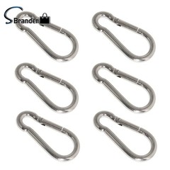 12 Pack 440 Lbs 304 Stainless Steel For Hiking Fishing Carabiner Clip Snap Hook