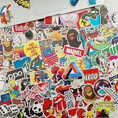 300PCS Cool Stickers, Waterproof Laptop Stickers Decals for Water Bottle Skatebo