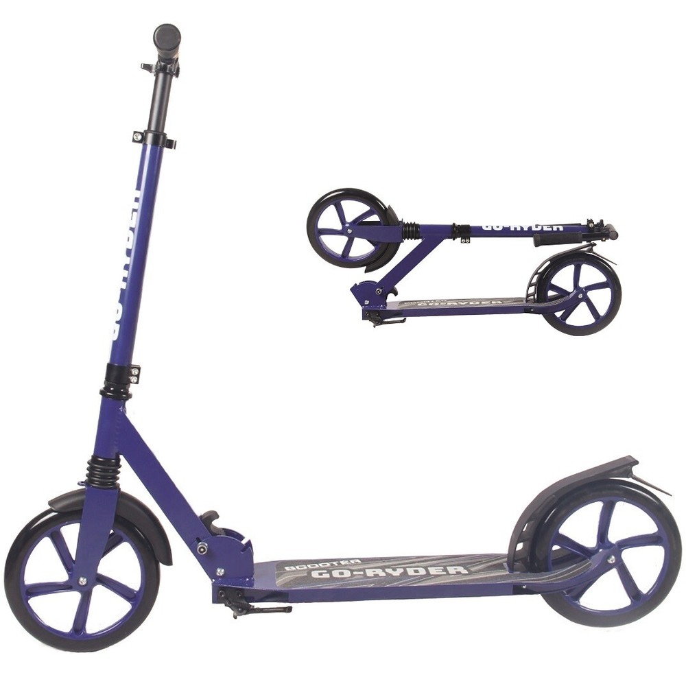 Large 9 inch Wheel Kick/Push Scooter for Adults Teens Easy Folding w/ Suspension