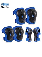 6 in 1 Kids/4-12 Years Protective Gear Set, 2Knee Pads 2Elbow Pads 2Wrist Pads