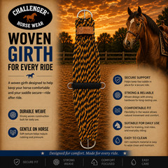 Horse Western Two-Tone 27 Strand 7″ Wide Roper Cinch Girth 97106