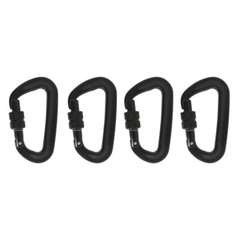 4 Pack 12KN Screw Locking D-shape Carabiner Aluminum Climbing Tree Rigging Tool