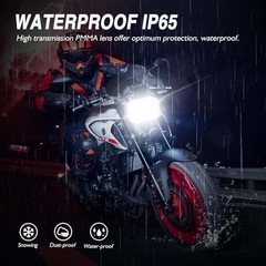 4 Inch Motorcycle Headlight,45W Cool White, Hi Lo Beam Universal 45W-1 Black