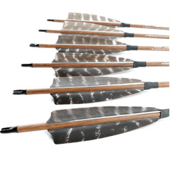 Archery Turkey Feather Right Wing 5in Barred Fletches Hunting Arrows Art Craft