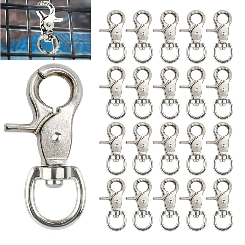 20PCS Trigger Snap Hooks 2.32» x 0.82» Heavy Duty Swivel Snap Hooks Metal C…