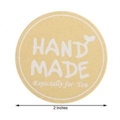 500 Natural 2″ Round Self Adhesive Handmade Especially For You STICKERS DIY