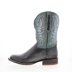 Tony Lama Rosso 11″ Smooth Ostrich Square Toe Mens Black Wide Western Boots