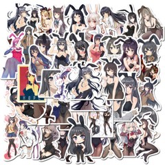 50pcs Bunny Girl Sticker Pack For Water Bottle,Laptop,suitcase,Journaling