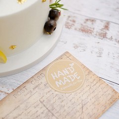 500 Natural 2″ Round Self Adhesive Handmade Especially For You STICKERS DIY