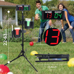 Digital Cornhole Scoreboard with Drink Holder Set, Electronic Scoreboard with Re