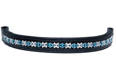 Browband People On Horses Ice Blue Topaz/Clear – 1 3/4″Endloop – (3)16″, (1) 17″