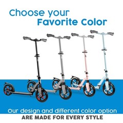 Lascoota Adult Kick Scooter – Black, 264 lb Capacity 264 lbs Capacity, Black