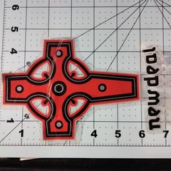 New Deal Red Cross Skateboard Sticker Decal Used Ephemera Craft Scrapbook