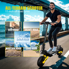 Off-road Electric Scooter for Adult 48V 23.4AH 28MPH 40Miles 1200WE-Scooter
