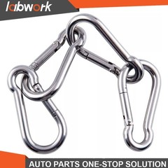 Labwork Steel Spring Snap Hook Carabiner Clips, Set Of 12 264 Lbs 304 Stainless