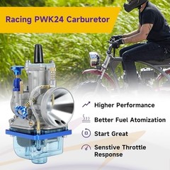 PWK 24mm Carburetor Throttle Cable Main Jets Kit for 212 Predator 196cc Blue