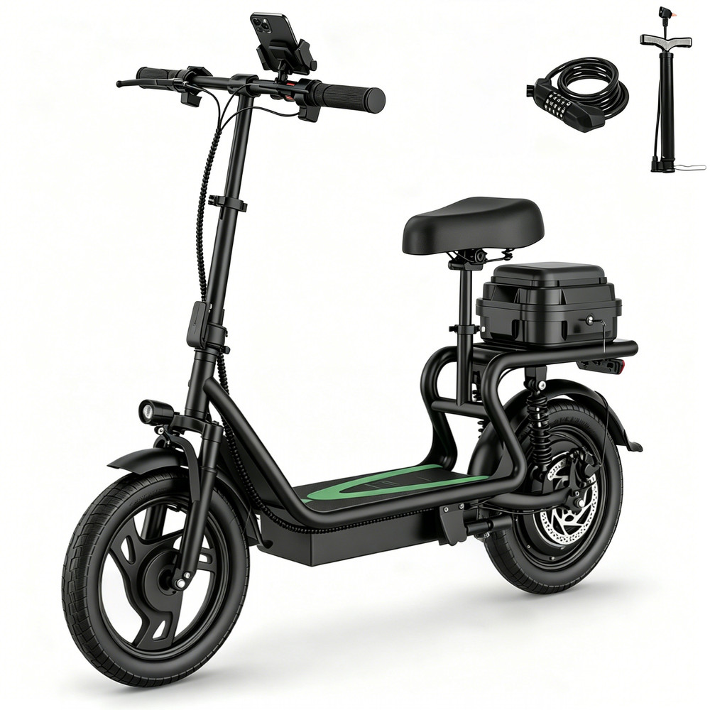 Electric Scooter with Seat,Foldable 750W PEAK 49Miles LONG RANGE Escooter 35km/H