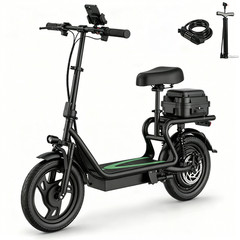 Electric Scooter with Seat,Foldable 750W PEAK 49Miles LONG RANGE Escooter 35km/H