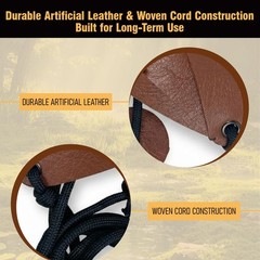 DLOLENTN Shepherd Sling Durable Leather Rock Throwing Slingshot for Adults Ea…