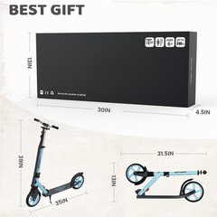 UPGO HBC-Aqua Kick Scooter for Teens, Kids & Adults, Max 240 lbs, Foldable,