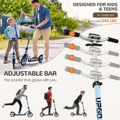 UPGO HBC-Aqua Kick Scooter for Teens, Kids & Adults, Max 240 lbs, Foldable,