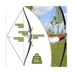 Black Hunter Takedown Longbow, GLURAK 60″ Wooden Archery Bow Hunting Bow – Ri…
