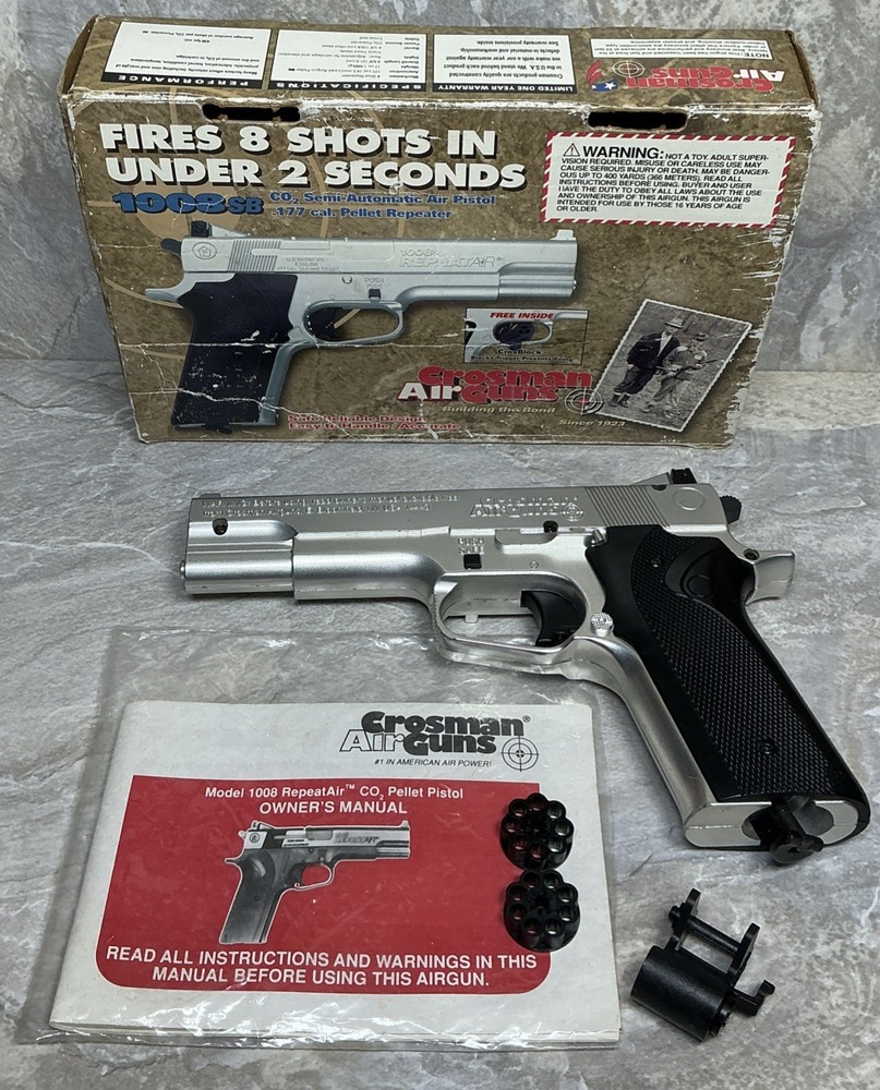 Crosman 1008 SB .177 Cal. (4.5mm) Co2 Pellet Pistol Semi-Automatic, Works Tested