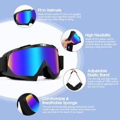 Lievermo Motorcycle Goggles Dirt Bike Goggles 2 Pack ATV Off-Road Black+clear