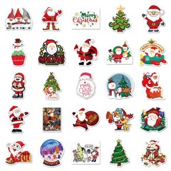 Mix 10/50 PCs Christmas Holiday Gift Graffiti Luggage Notebook Vinyl Stickers