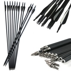 28/30/32in 12Pcs Carbon Arrows Archery Hunting SP500 For Compound & Recurve Bow