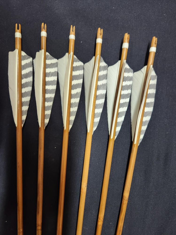 6 Tonkin Bamboo Arrows 45-50lb. Made In The USA
