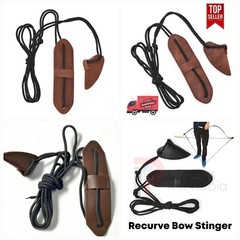 Leather Bow Stringer Brown Archery Bowstring Recurve Longbow Replace Rope Tool