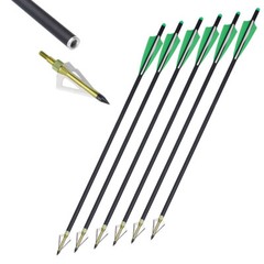 Archery Crossbow Bolts 20 Inch Carbon Arrows Hunting Broadheads Led Nocks Shoot