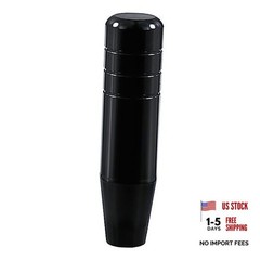 Long Shift Knob Weighted Aluminum Alloy Polished Metal Driving Handle Black