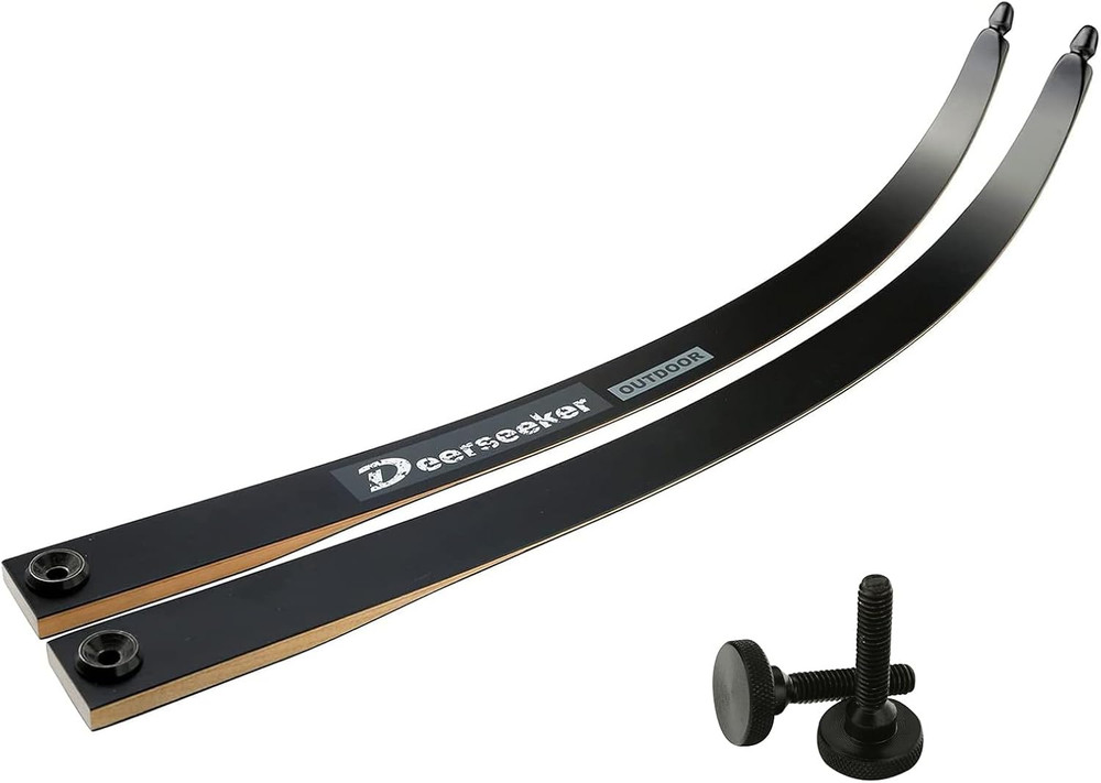 Takedown Recurve Bow Limbs Replacement 20-60 Lbs with Hand-Screw Bolts 62″ & 66