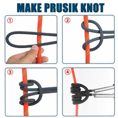27KN Prusik Cord Pre-Sewn Loop Rescue Safety Rope for Rock Climbing Arborist