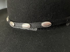 Rodeo King Cowboy Hat 6 7/8 Black Oval Long 3X Wool Blend Concho Wolf Bros*flaw