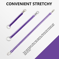 16Pcs Retractable Spring Coil Keychain Colorful Spiral Wrist Coil Key Chains